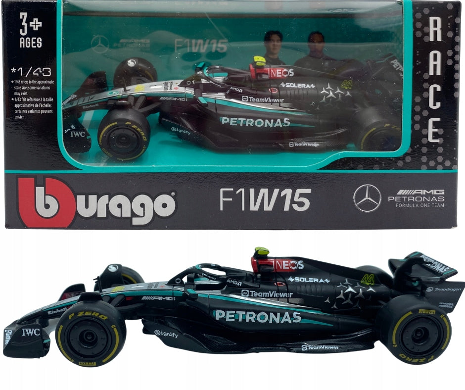 Macheta Formula 1 Lewis Hamilton Mercedes-AMG F1 W15 #44 Winner British GP Formula 1 2024 - 1/43 Bburago