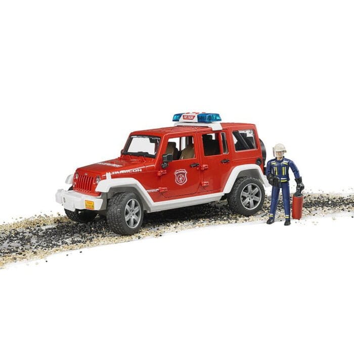 BRUDER 02528 - Masina de pompieri Jeep Wrangler Rubicon cu pompier