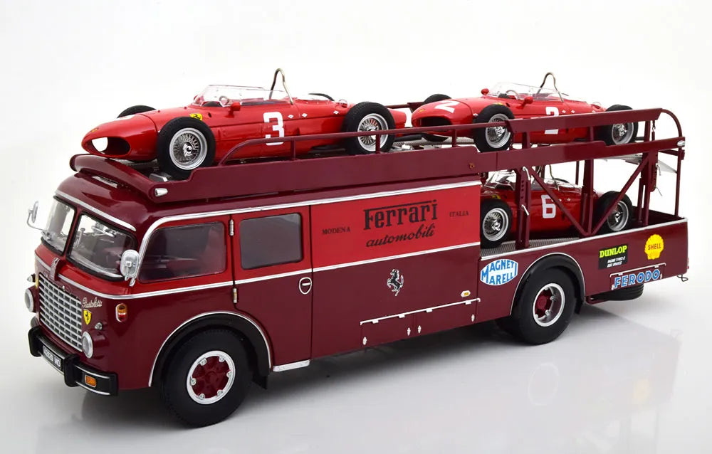 Transportor Fiat 642 RN2 Bartoletti Ferrari Race Car Transporter dark red - 1/18 CMR