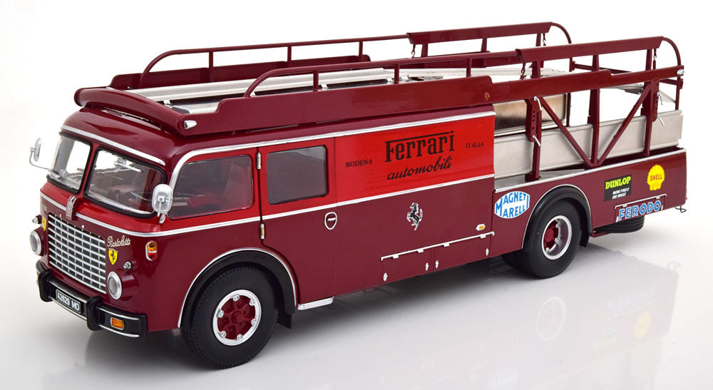 Transportor Fiat 642 RN2 Bartoletti Ferrari Race Car Transporter dark red - 1/18 CMR