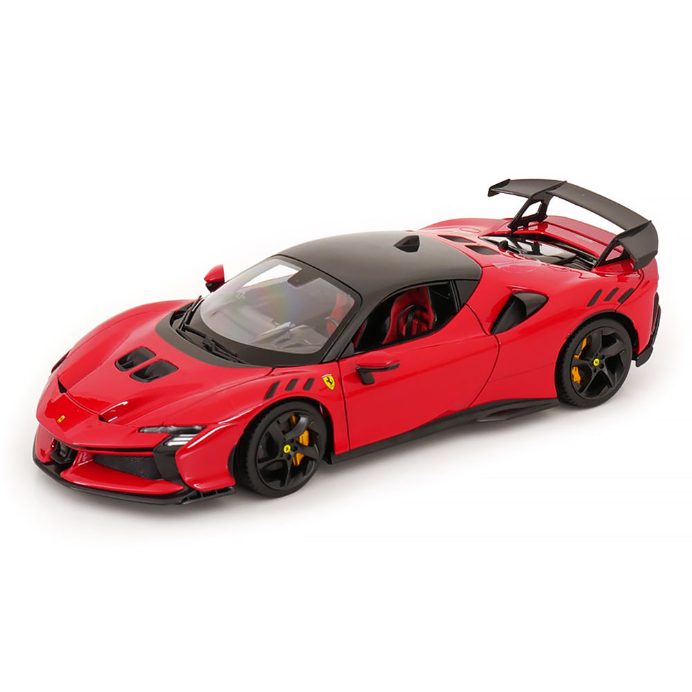 Ferrari SF90 XX Stradale cu pavilionul negru si scaune rosii - 1/18 Bburago