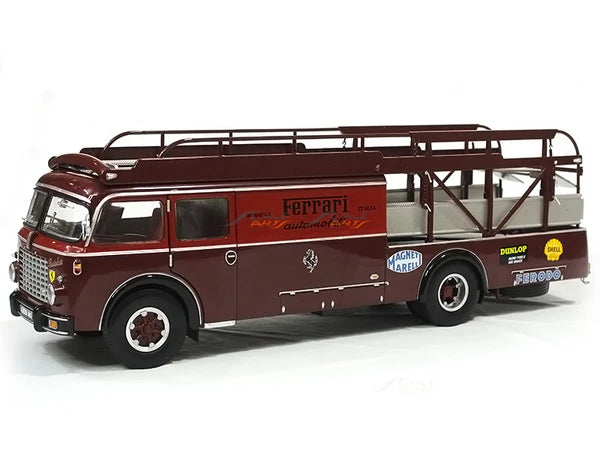 Transportor Fiat 642 RN2 Bartoletti Ferrari Race Car Transporter dark red - 1/18 CMR