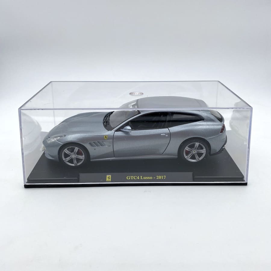 Ferrari GTC4 Lusso 2017 silver grey cu vitrina plexiglass - 1/24 Bburago