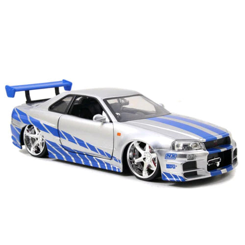 Nissan Skyline GT-R gri/albastru Fast&Furious - 1/24 Jada