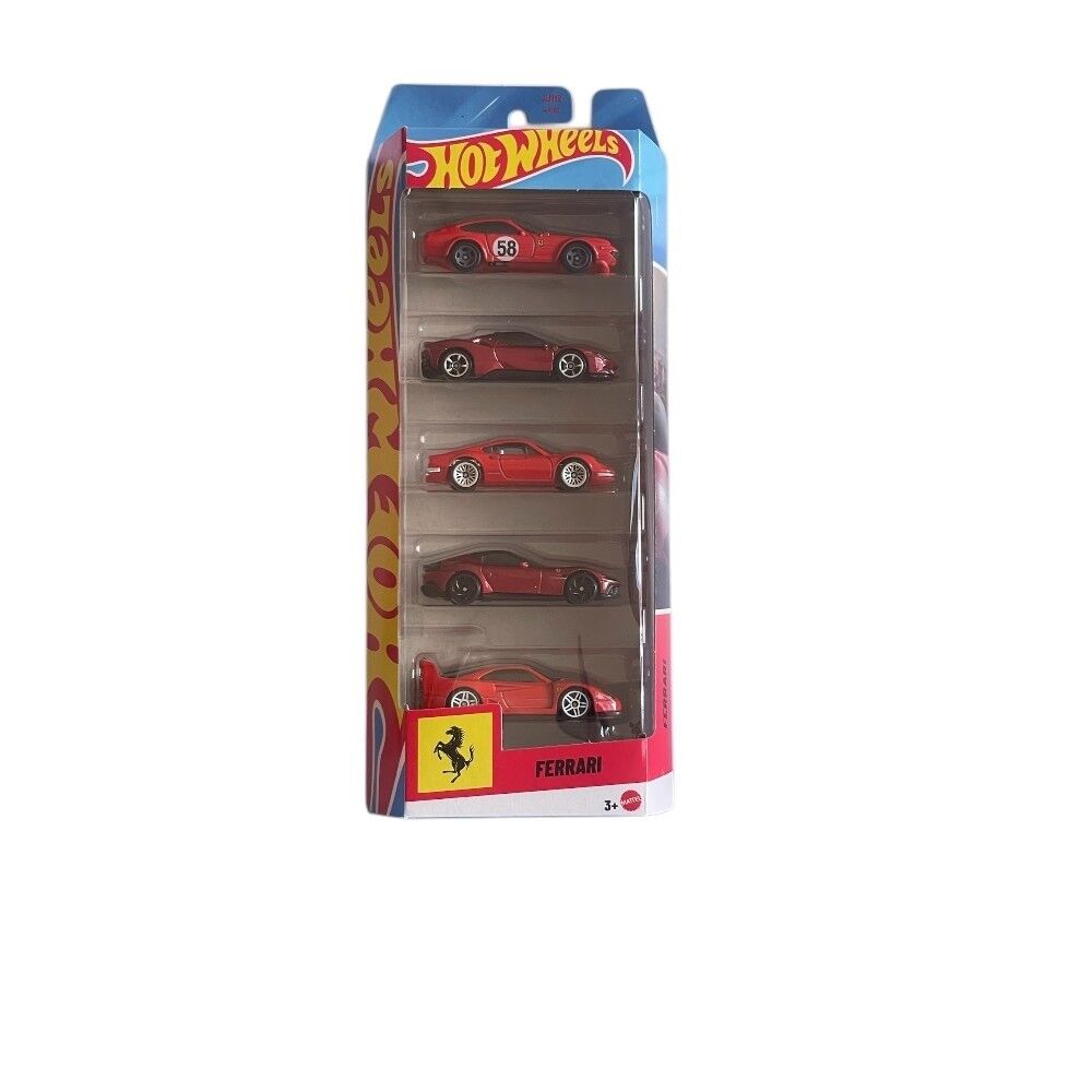 Set 5 masinute metalice Ferrari - 1/64 Hot Wheels