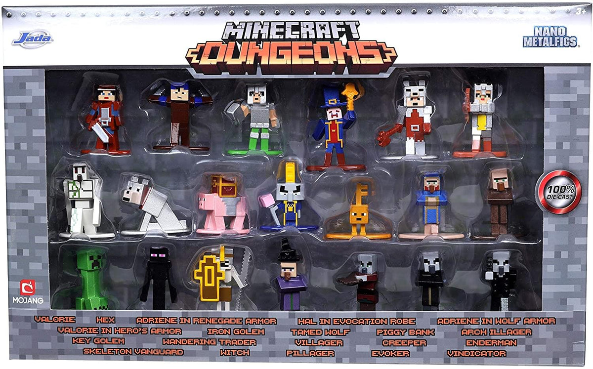 Set 20 de figurine metalice Minecraft Dungeons aprox 4cm - Jada
