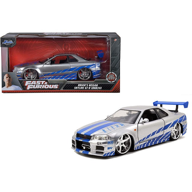 Nissan Skyline GT-R gri/albastru Fast&Furious - 1/24 Jada