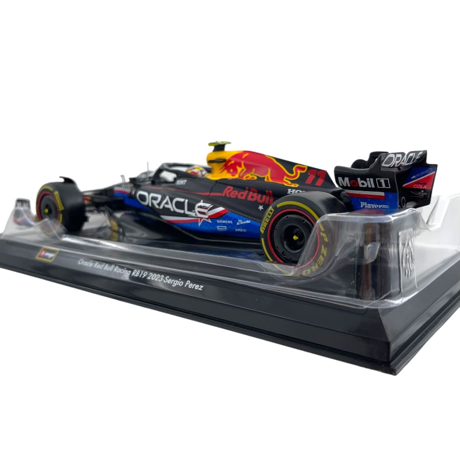 Formula 1 Oracle Red Bull Racing RB19 2023 Sergio Perez #11 cu vitrina plexiglass UNITED STATES Grand Prix - 1/24 Bburago