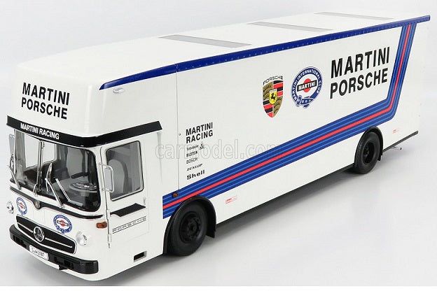 Mercedes-Benz O 317 Renntransporter Porsche Martini Racing - 1/18 Schuco