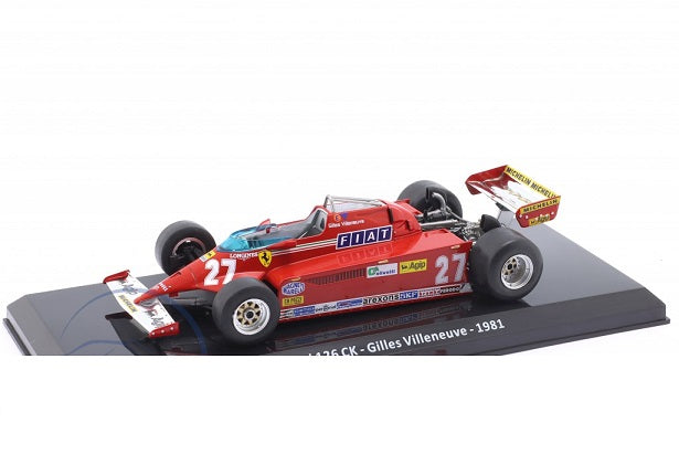 Formula 1 Ferrari 126 CK - Gilles Villeneuve 1981 cu vitrina plexiglass - 1/24 Premium Collectibles