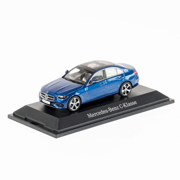 Mercedes-Benz C-Klasse albastru cu vitrina plexiglass - 1/43 Herpa