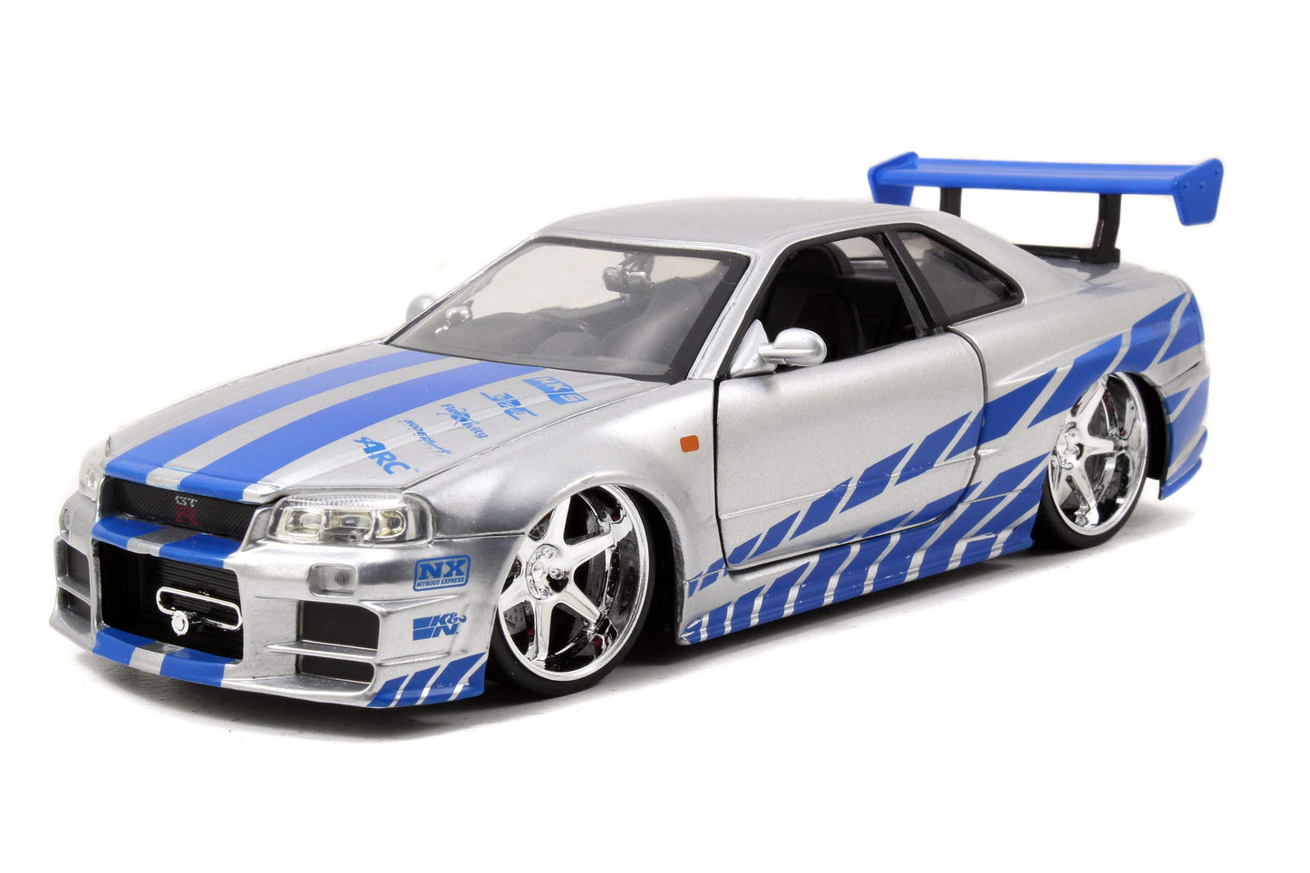 Nissan Skyline GT-R gri/albastru Fast&Furious - 1/24 Jada