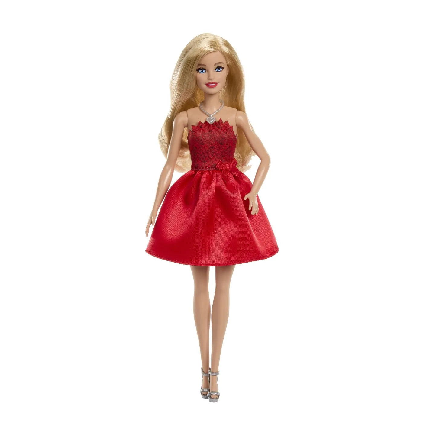 Papusa Barbie cu rochita rosie