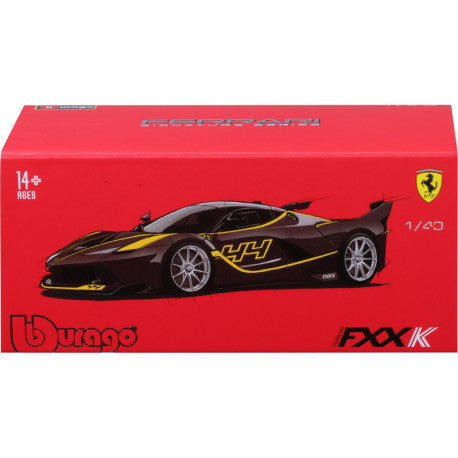 Ferrari Fxxk negru/galben #44 cu vitrina plexiglass - 1/43 Bburago Signature