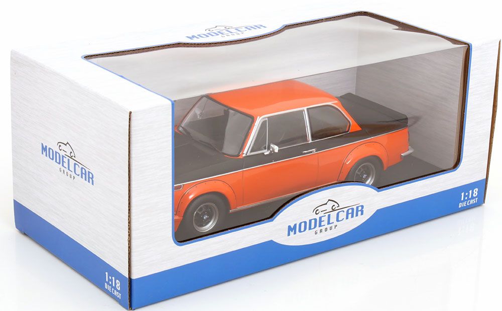 BMW 2002 Turbo portocaliu/negru - 1/18 Model Car Group