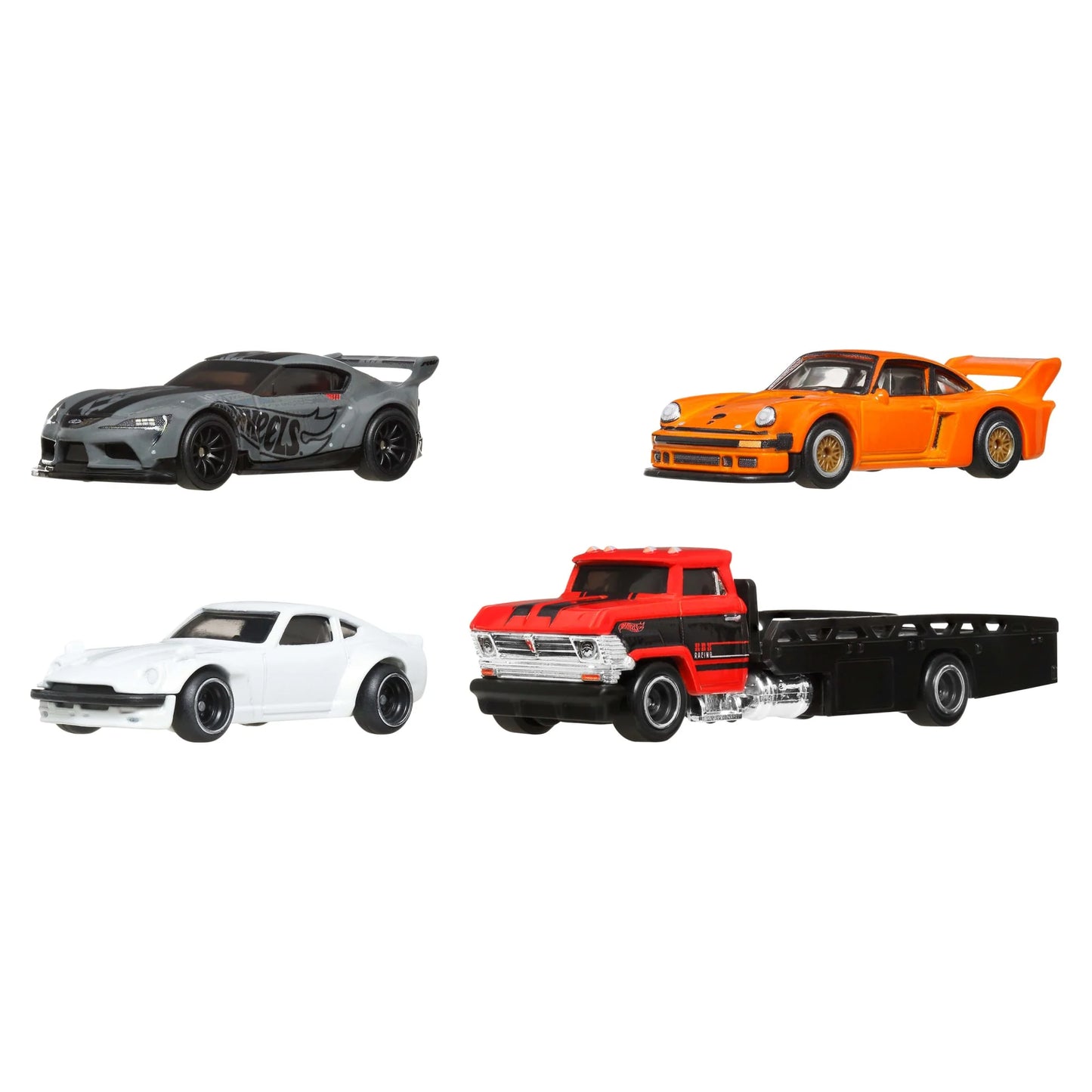 Set 4 masinute Horizon Hauler, Toyota GR Supra,Custom Datsun 240Z si Porsche 934.5 - 1/64 Hot Wheels Premium