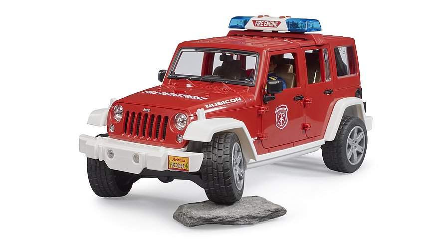 BRUDER 02528 - Masina de pompieri Jeep Wrangler Rubicon cu pompier