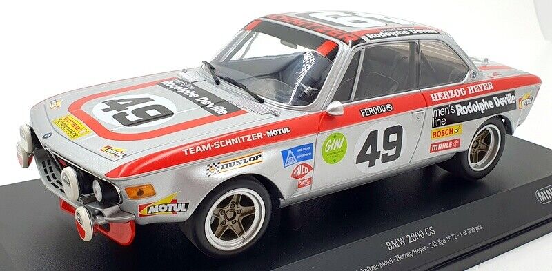 BMW 2800 CS Team Schnitzer-Motul Herzog/Heyer 24h Spa 1972 1/300pcs nr.49 - 1/18 Minichamps