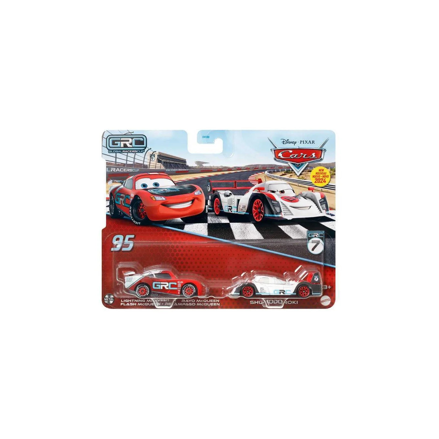 Set 2 masinute metalice Lightning Mcqueen Flash Mcqueen si Shu Todoroki - 1/55 Cars