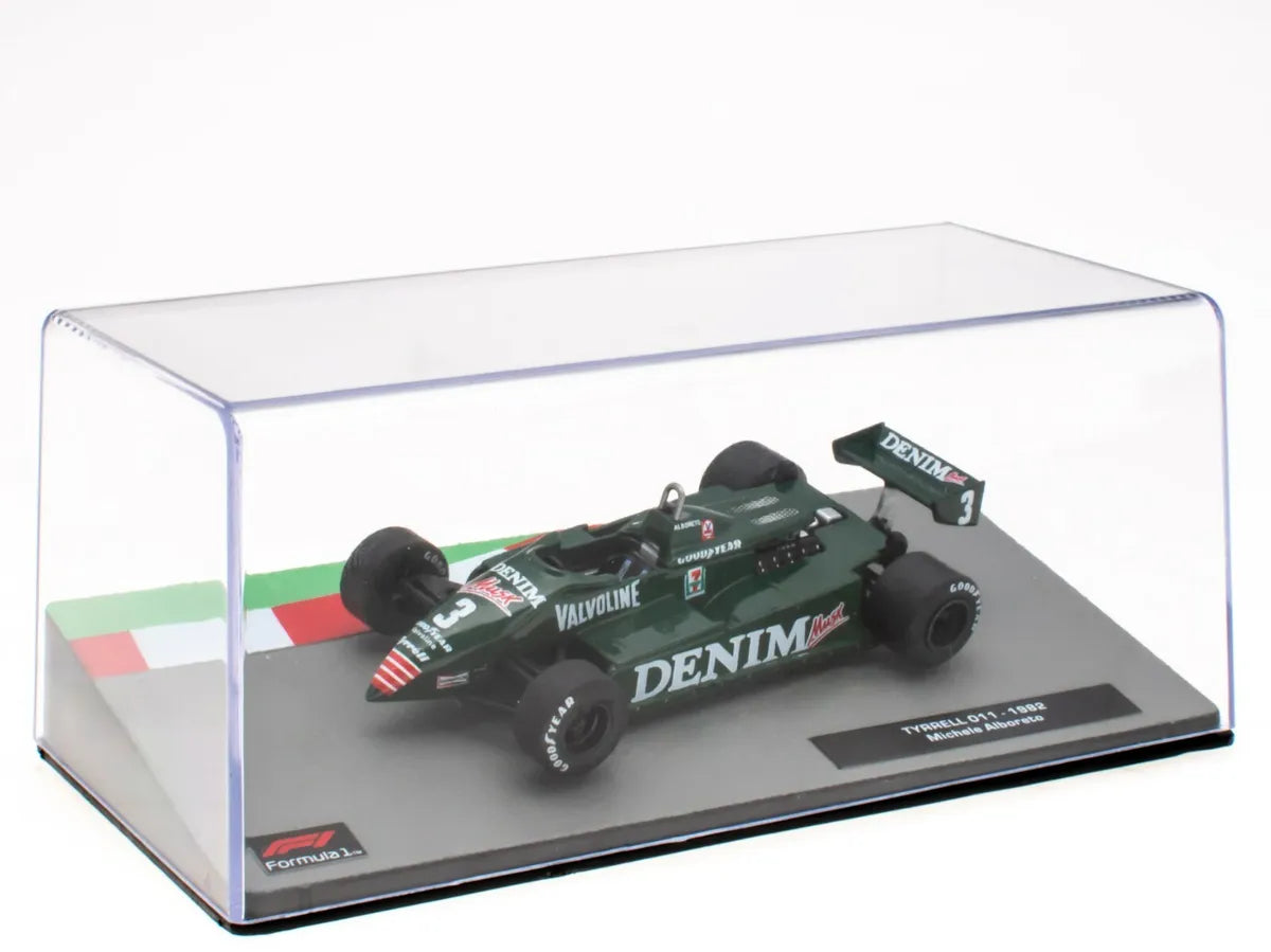 Formula 1 Tyrrell 011 1982 Michele Alboreto cu vitrina plexiglass - 1/43 Altaya