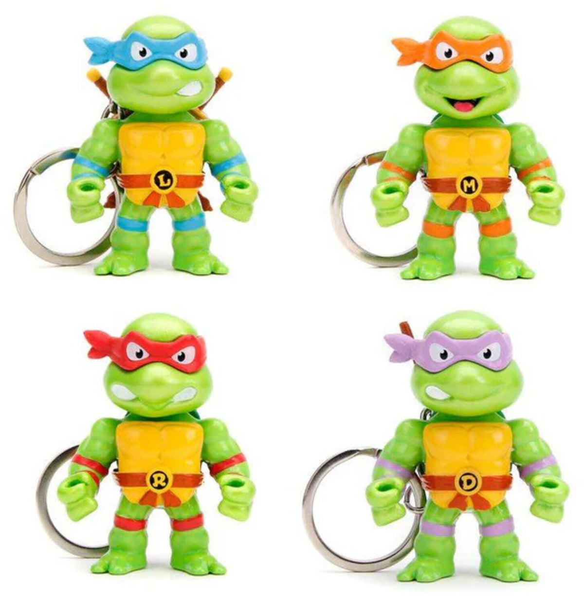 Set 4 brelocuri cu figurine metalice testoasele ninja 5cm - Jada