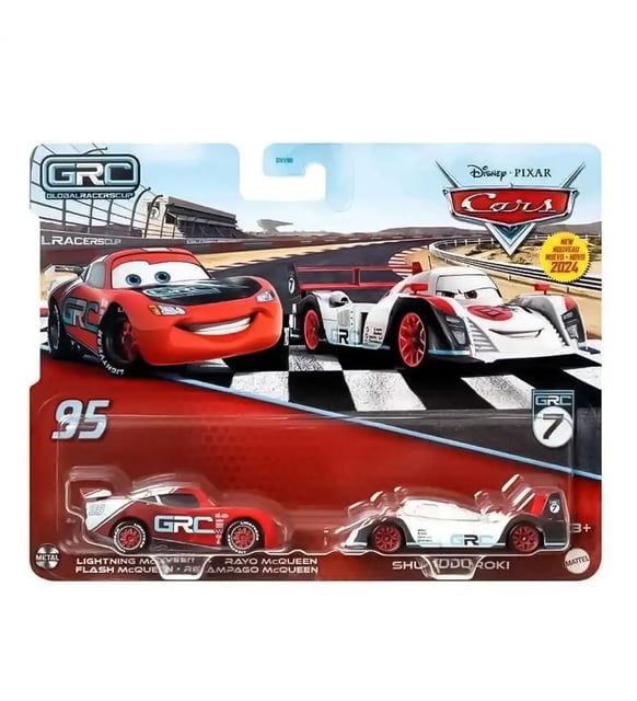 Set 2 masinute metalice Lightning Mcqueen Flash Mcqueen si Shu Todoroki - 1/55 Cars