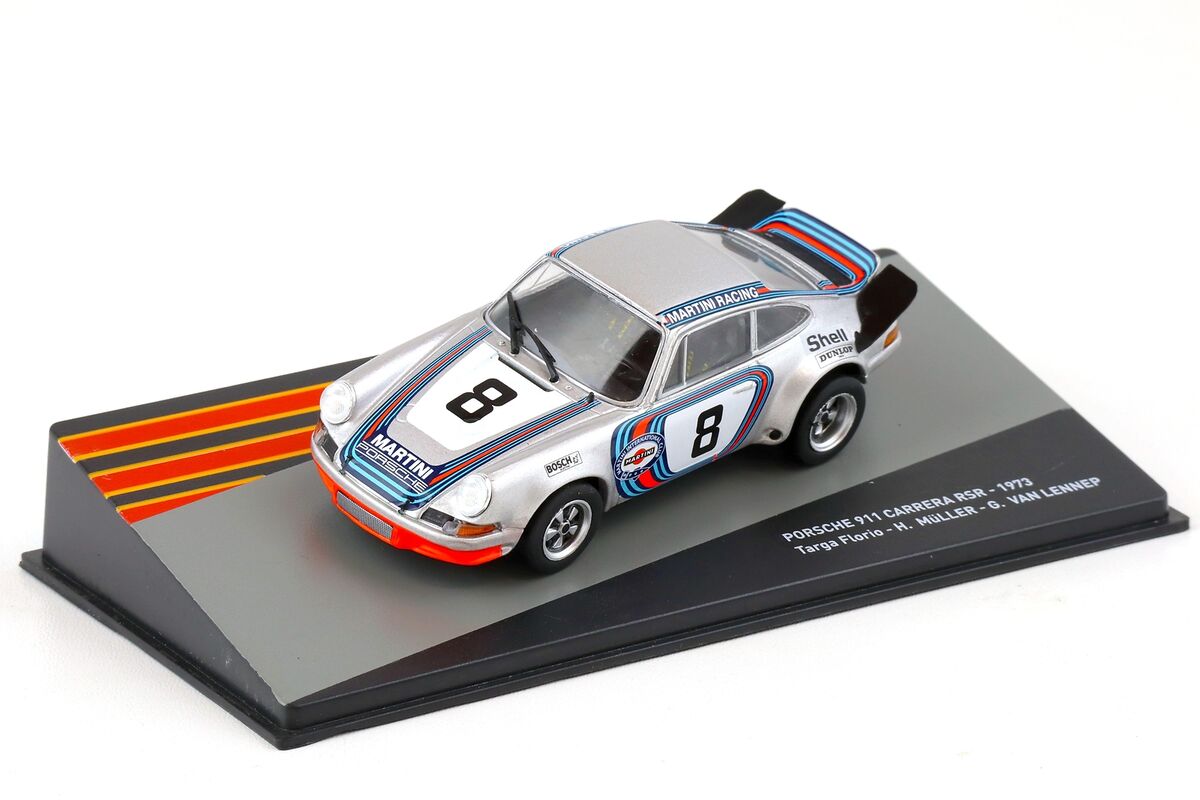 Porsche 911 Carrera RSR 1973 Targa Florio - H.Muller - G.Van Lennep #8 cu vitrina plexiglass - 1/43 Altaya