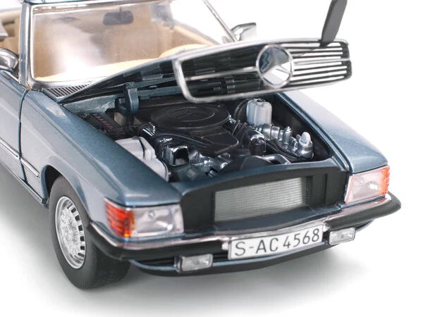 Mercedes-Benz 350 SL 1977 Hard Top bleu grel - 1/18 SunStar