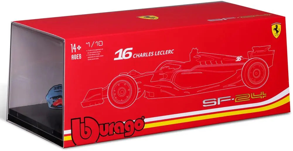 Formula 1 Ferrari SF-24 C.Leclerc #16 cu vitrina plexiglass - 1/18 Bburago