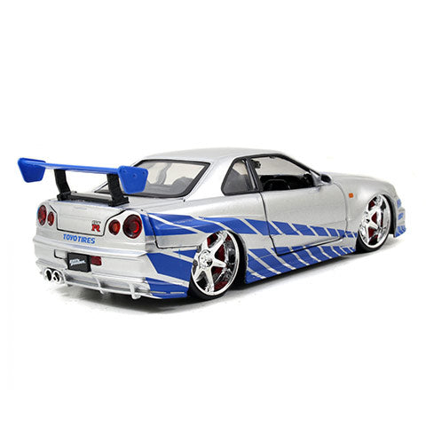 Nissan Skyline GT-R gri/albastru Fast&Furious - 1/24 Jada