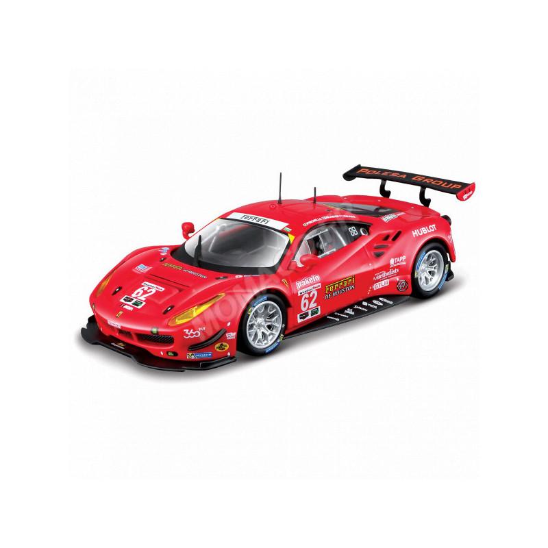 Ferrari 488 GTE rosu 24h Daytona 2017 #62 cu vitrina plexiglass - 1/43 Bburago Signature