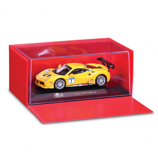 Ferrari 488 Challenge #1 galben cu vitrina plexiglass - 1/43 Bburago Signature