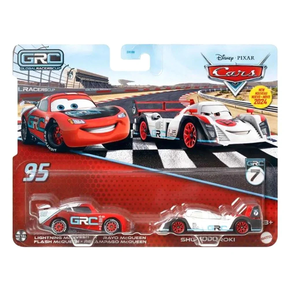 Set 2 masinute metalice Lightning Mcqueen Flash Mcqueen si Shu Todoroki - 1/55 Cars