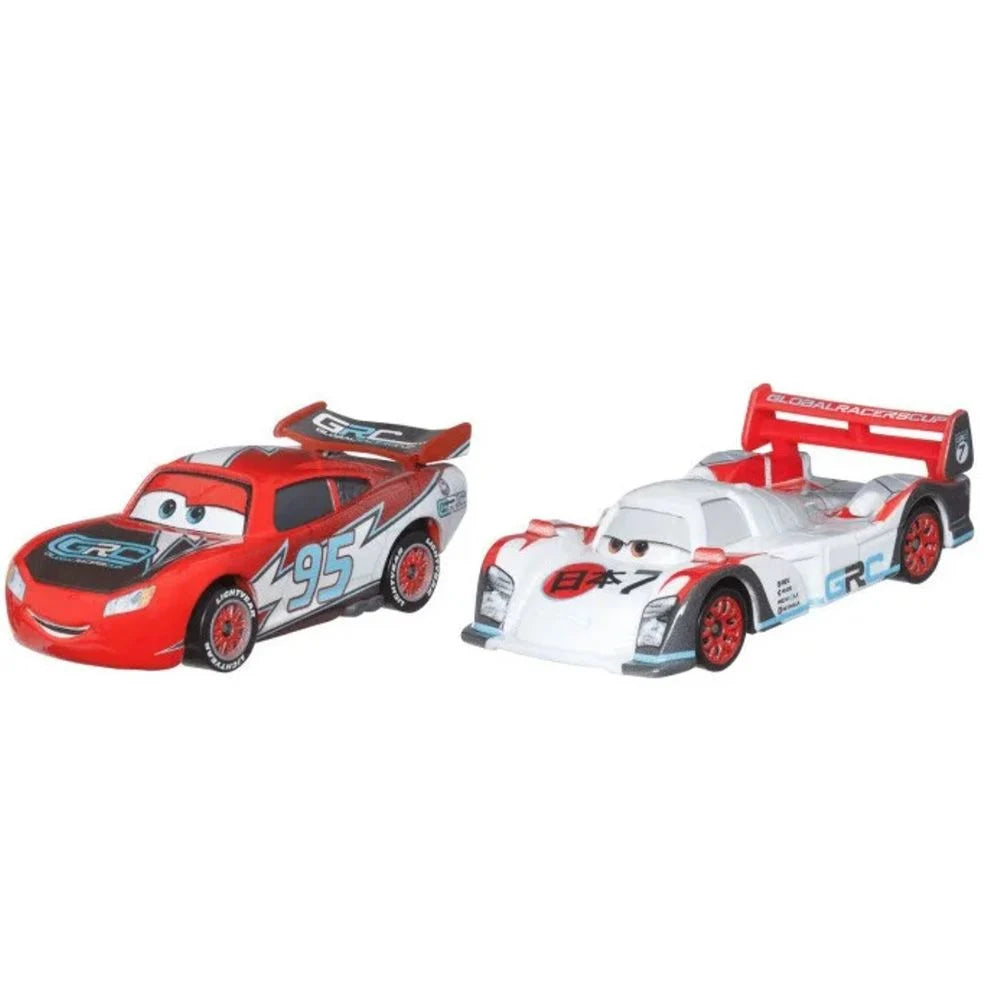 Set 2 masinute metalice Lightning Mcqueen Flash Mcqueen si Shu Todoroki - 1/55 Cars