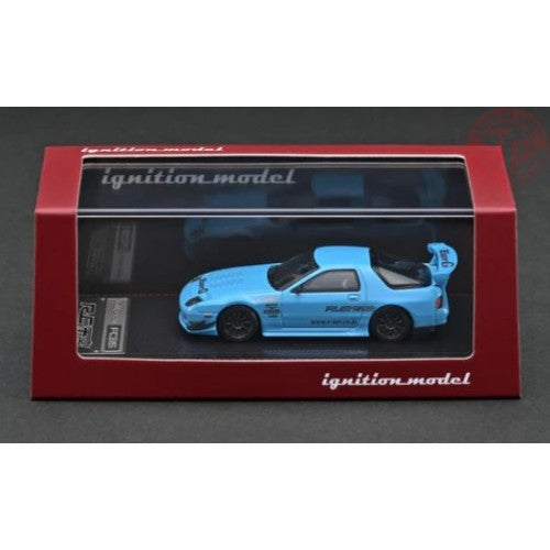 Mazda RX-7 RE Amemiya light blue cu vitrina plexiglass - 1/64 Ignition Model