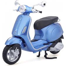 Scooter Vespa Primavera albastra - 1/12 Maisto