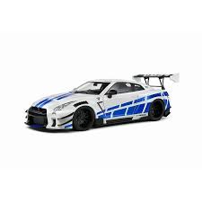Nissan GT-R R35 LBWK Body Kit Type 2.0 alb/albastru - 1/18 Solido