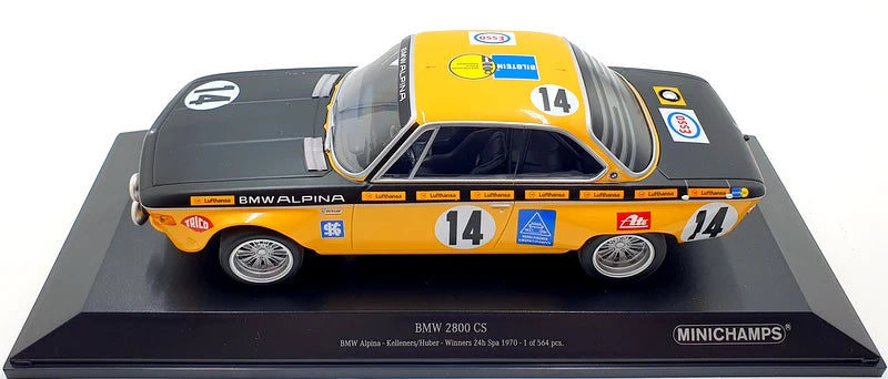 BMW 2800 CS Bmw Alpina Kelleners/Huber Winners 24h Spa 1970 1/564pcs - 1/18 Minichamps