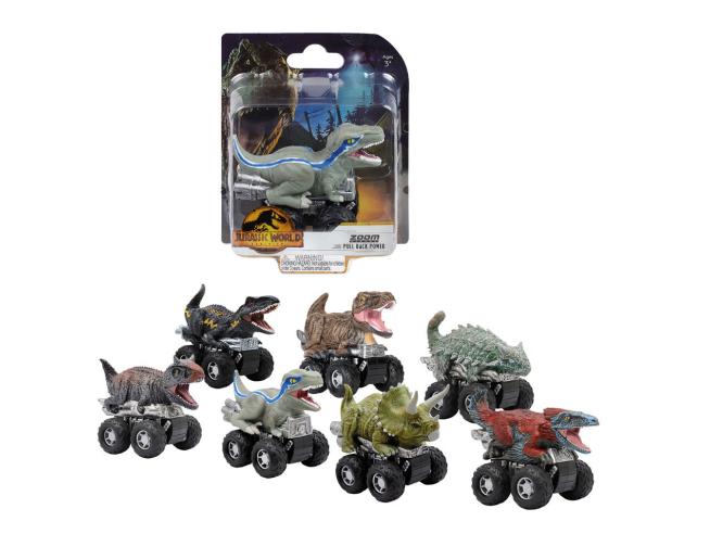 Masinuta Jurassic World cu pull back - 8cm