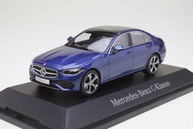 Mercedes-Benz C-Klasse albastru cu vitrina plexiglass - 1/43 Herpa
