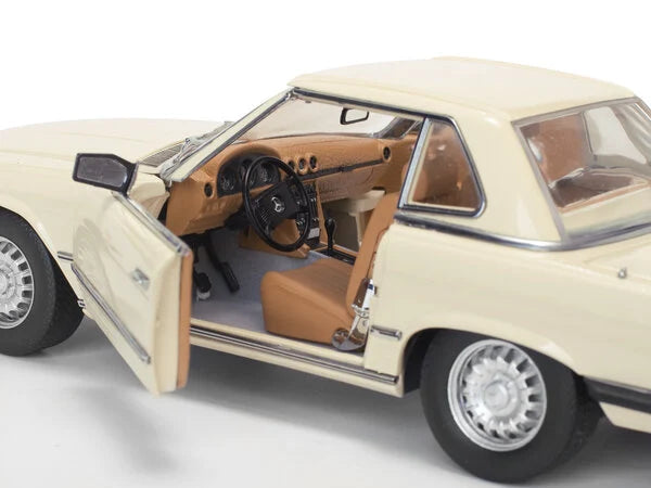 Mercedes-Benz 350 SL 1977 Hard Top Ivory - 1/18 SunStar