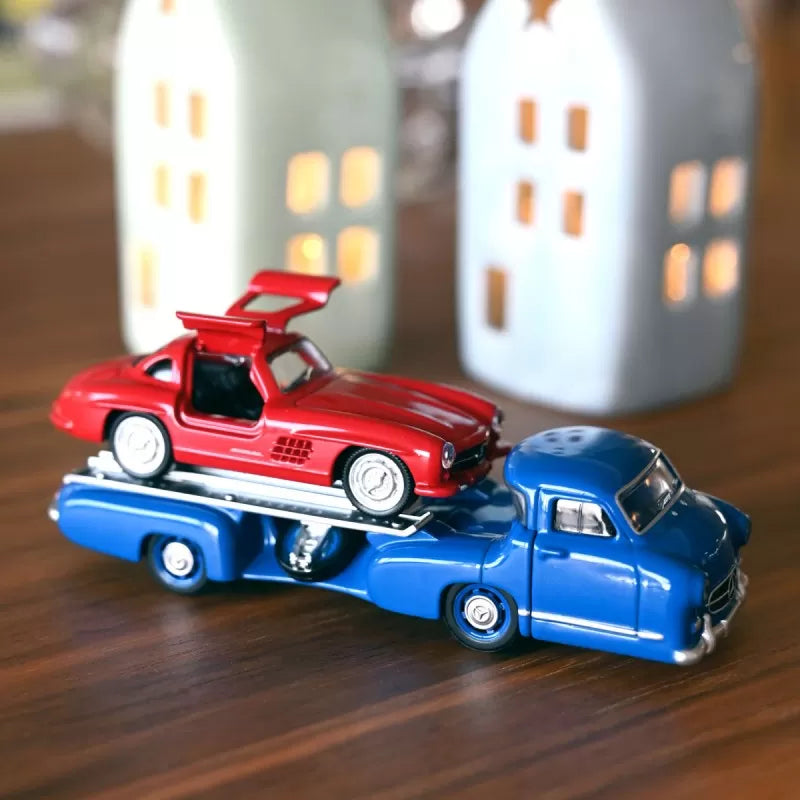 Set 2 masinute Mercedes Race Transporter si Mercedes SL 1955 - 1/64 Norev