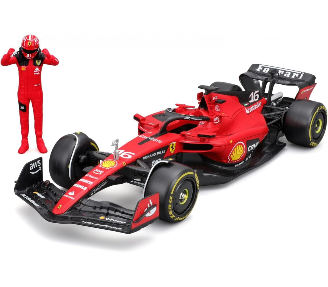 Formula 1 Ferrari SF-23 #16 cu figurina Charles Leclerc - 1/24 Bburago