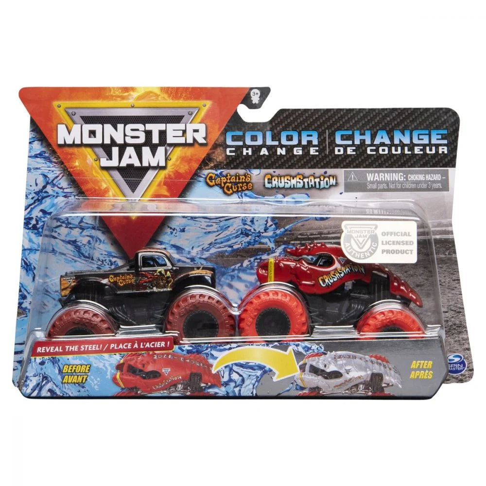 Set 2 masini Monster Jam - Captains Cuse si Crush Station 1/64