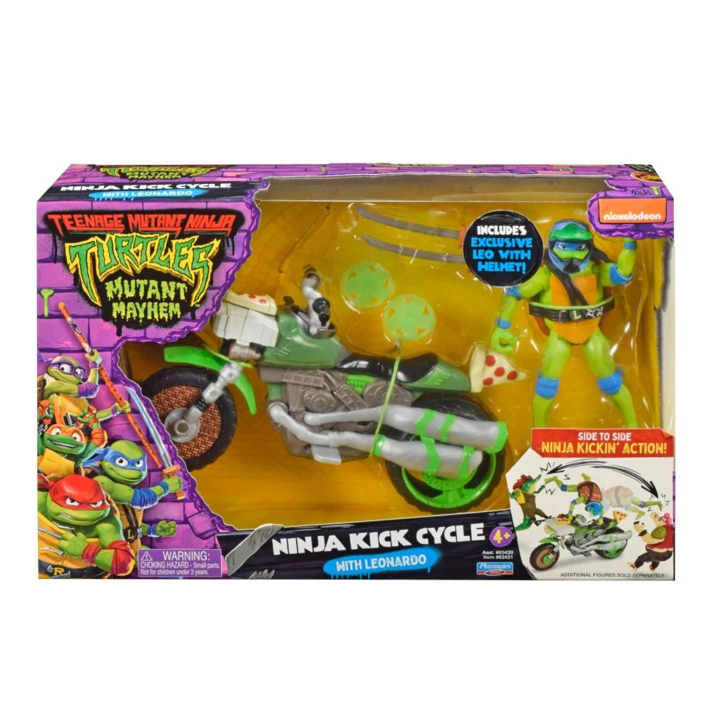 Figurina Leonardo cu vehicul Testoasele Ninja - Ninja Kick Cycle