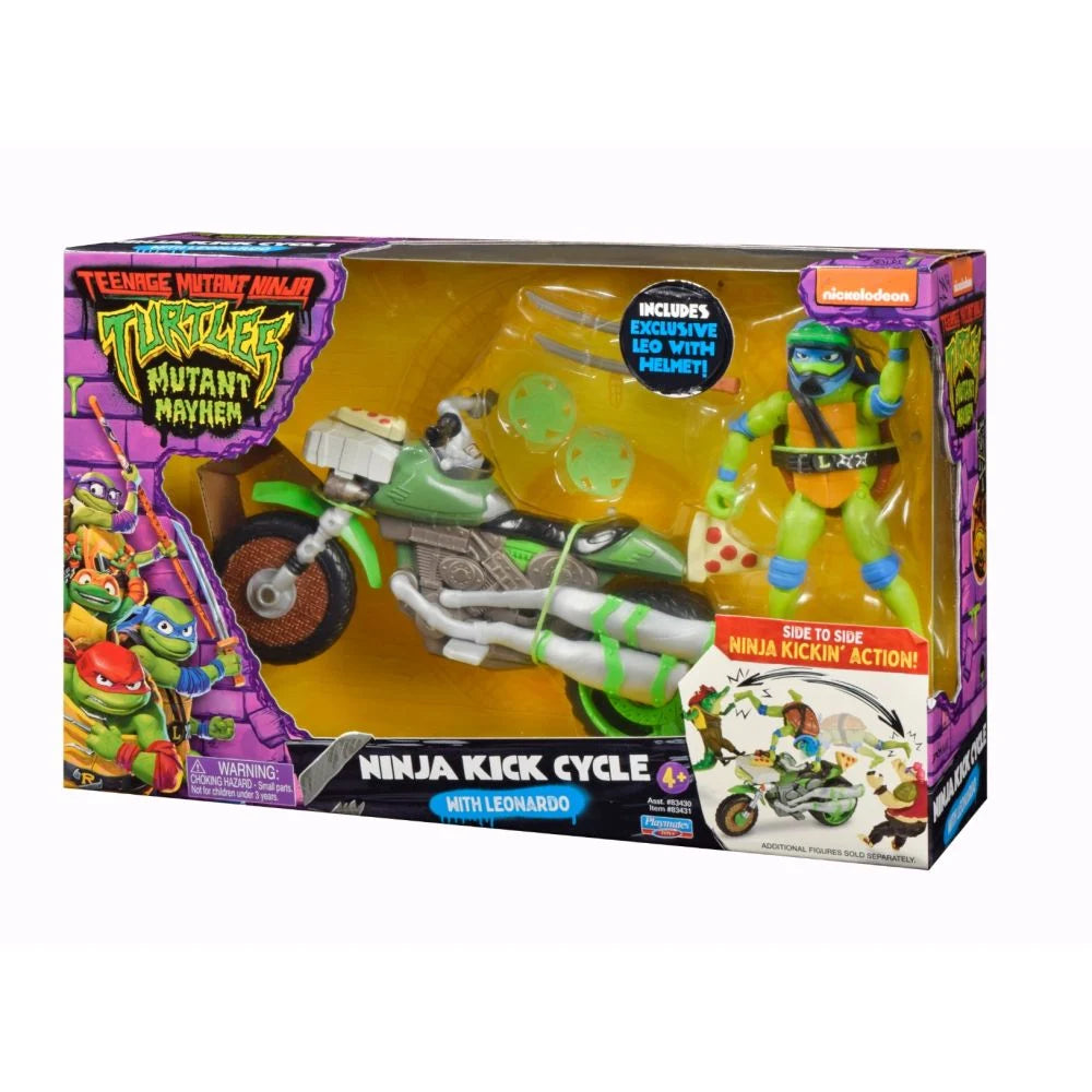 Figurina Leonardo cu vehicul Testoasele Ninja - Ninja Kick Cycle