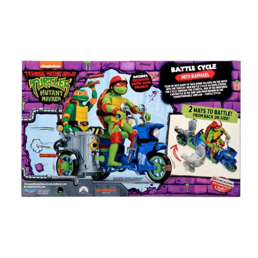 Figurina Raphael cu vehicul Testoasele Ninja - Battle Cycle