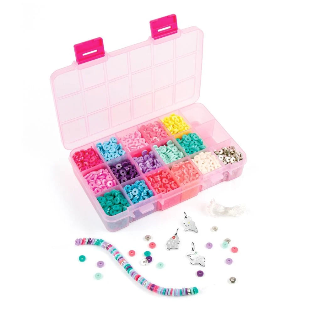 Set de creat bratari Make It Real, Disney Princess Royal Rounds, Heishi Beads Charm (2675 piese)