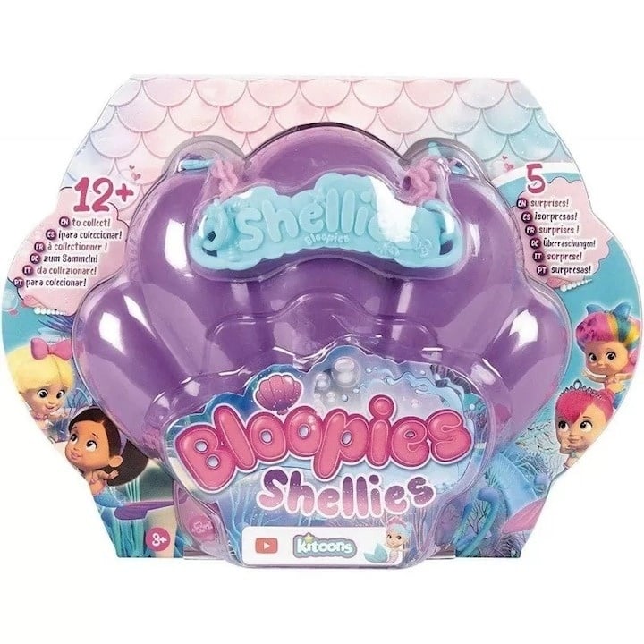 Papusa Bloopies Shellies - Pachet surpriza cu 5 accesorii- mov