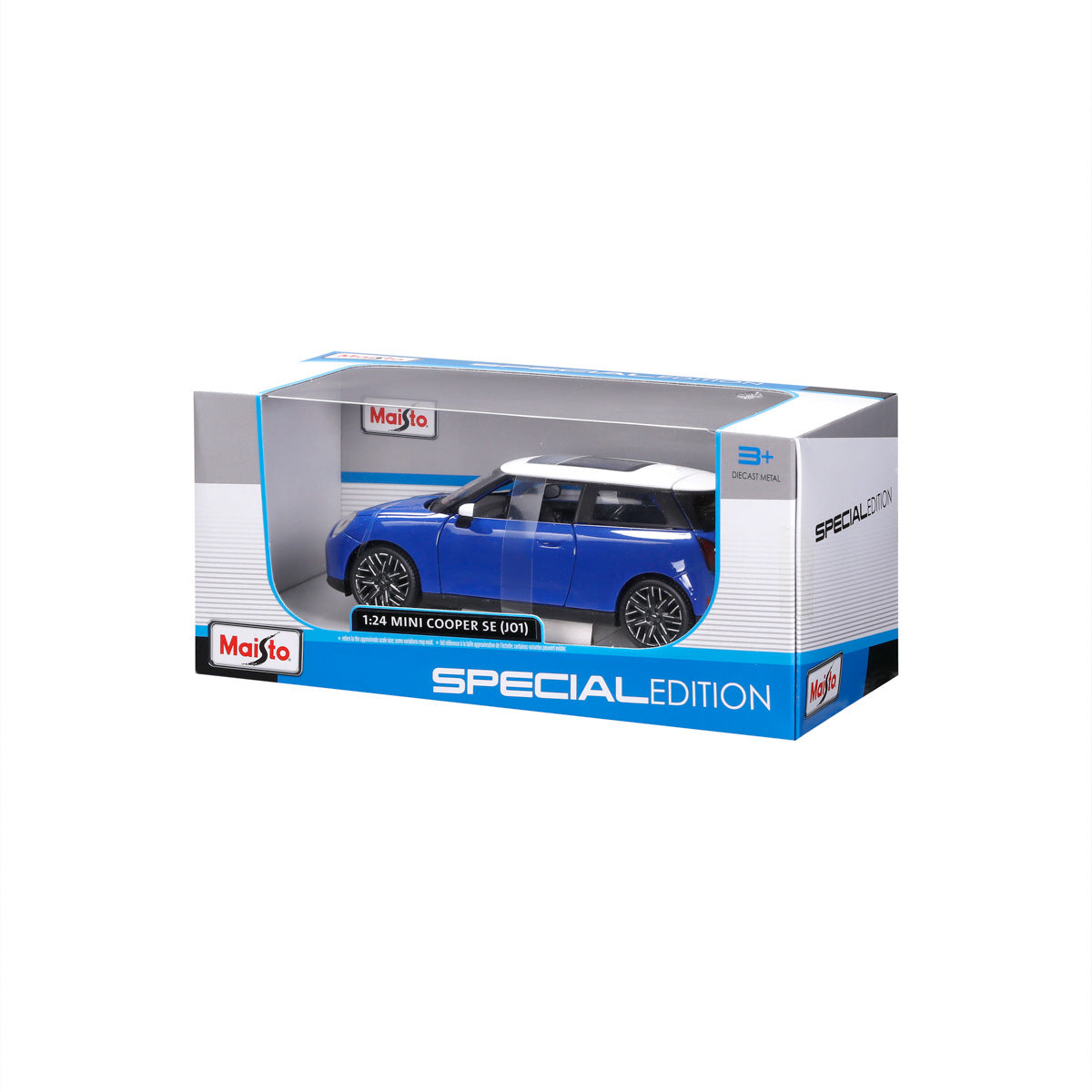 Mini Cooper SE albastru/alb - 1/24 Maisto